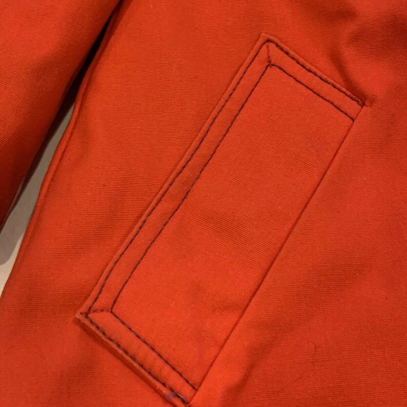 !!!SOLD!!! Vintage 1970s Girls Red Coat with Detachable Button Hood w Drawstring - Picture 9 of 12